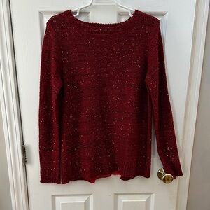 Time and Tru Women's Rich Red Crew Neck Sweater